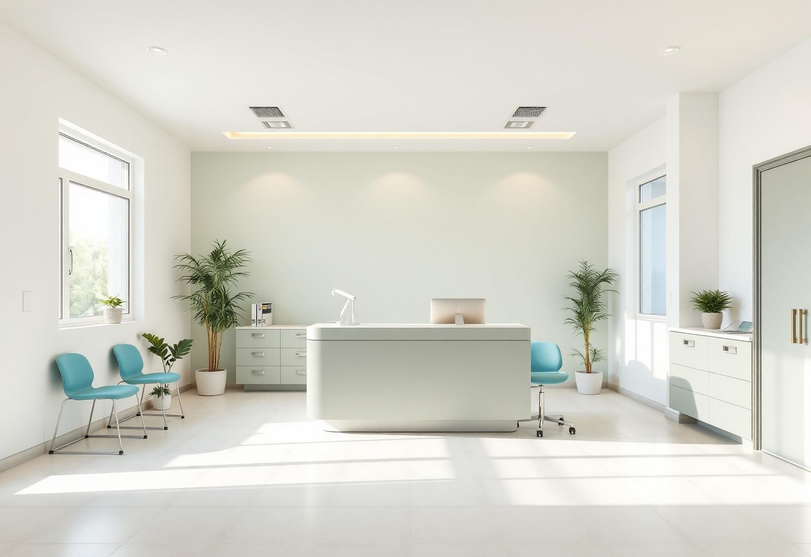 Sala accoglienza luminosa del Centro Medico Odontoiatrico a Banchette